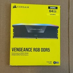 CORSAIR - VENGEANCE RGB 64GB (2x32GB) DDR5 6400MHz C32 UDIMM Desktop Memory - Black
