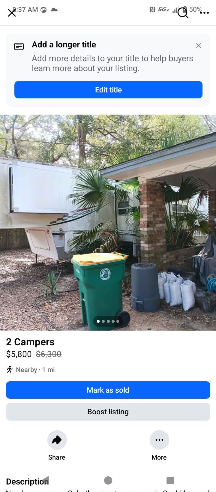 2 Campers For Sell 