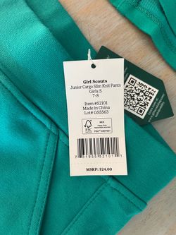 Girl Scouts Junior Cargo Slim Knit Pants Girls S
