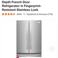 Frigidaire Counter Dept Stainless French Refrigerator 