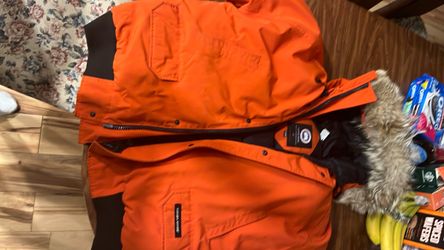 Orange Canada goose puffer jacket