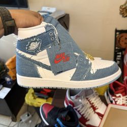 2022 Air Jordan 1 High WMNS Denim size 12w/10.5m - DS