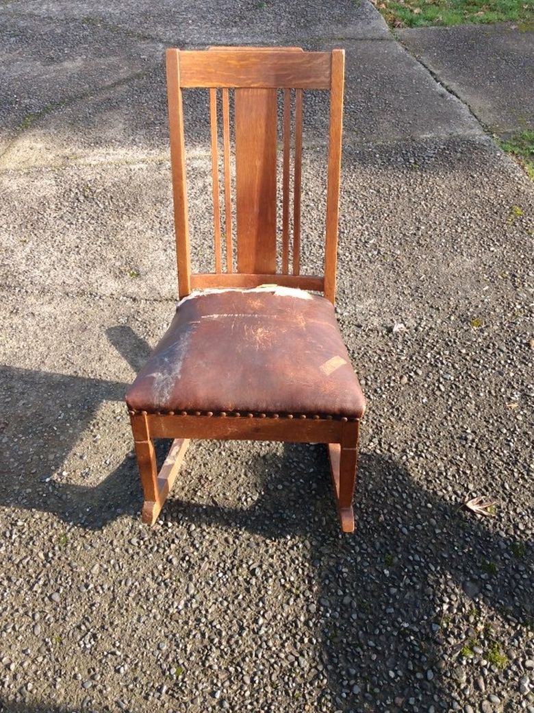 Antique Oak Sewing Rocking Chair