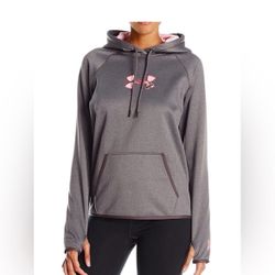 Under armour gray pink Hunting camo long sleeve hooded sweatshirt M
