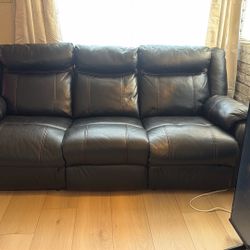 Leather 3 Seater Couch With Leg Rest