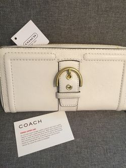 💥 NEW Authentic COACH LEATHER Zip around WALLET, zippered Designer COACH checkbook wallet purse, Authentic 