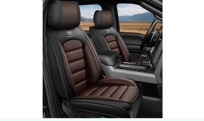 Black and Brown Leather Car Seat Covers