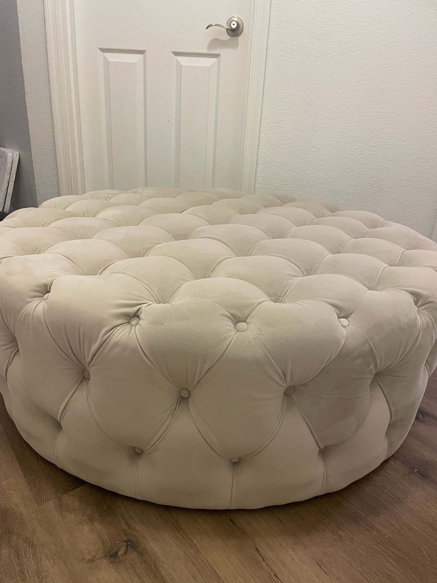Large Velvet Ottoman
