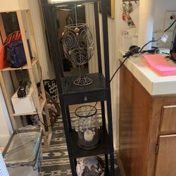 Floor Lamp Japanese Style With Shelves, Bulbs Also Has A Drawer REDUCED From $30