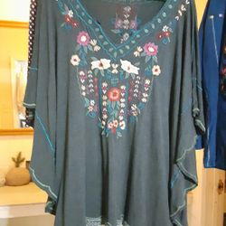 Heavily Embroidered Butterfly Shirt