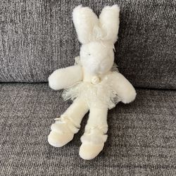 🩰 Russ Berrie Ophella Little White Ballerina Bunny w Iridescent Tutu 8” Plush Toy