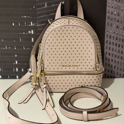 Michael Kors Blush Pink Mini Backpack With Gold Stars