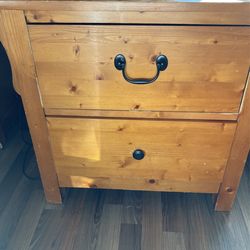 Side Bed Table With Drawers. Sturdy 