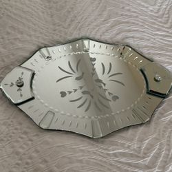 Antique Mirror Tray or Hang On Wall