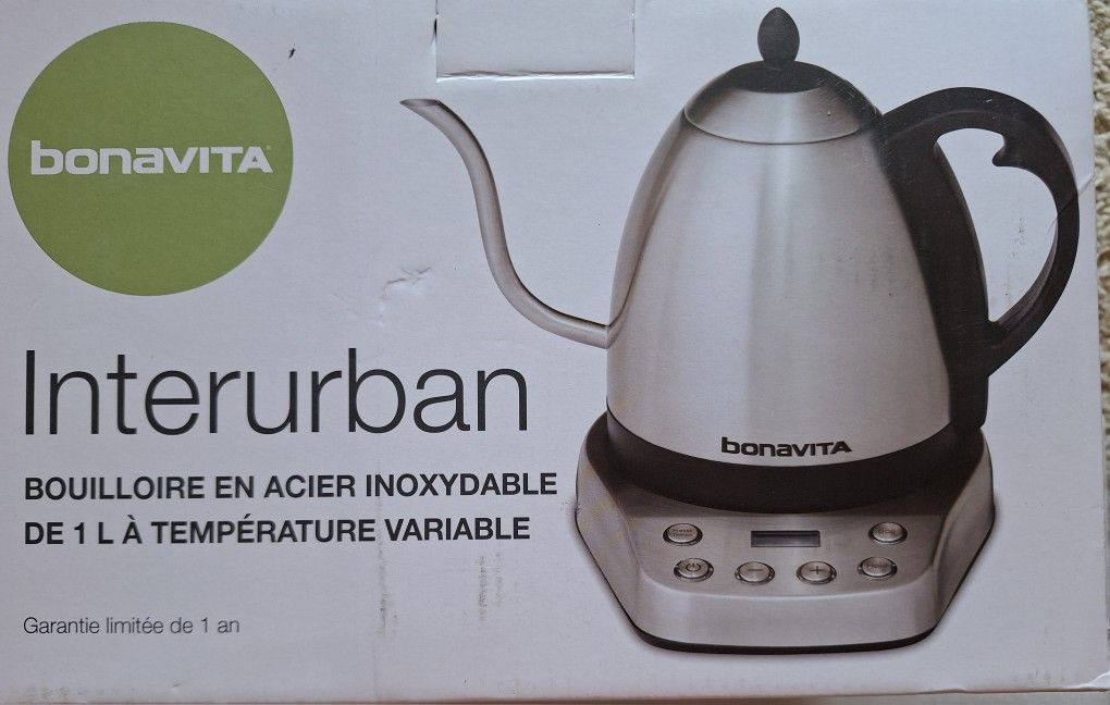 Bonavita Gooseneck Electric Kettle
Stainless Steel Water Boiler
Digital Variable Temp
Precise Pour Control
1 Liter
Stainless Steel Base
New (open box)