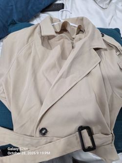 Beige Trench short Coat with Belt