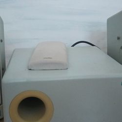 Aura stereo speakers and subwoofer