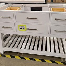 48" Bathroom Vanity in White Soft Closing Drawers