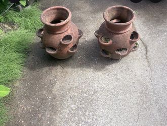 Two terracotta planters