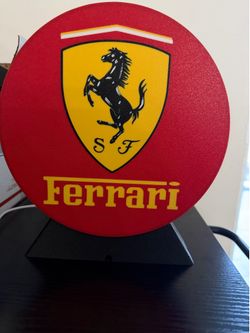 Lámpara LED Decorativa Ferrari - Letrero Luminoso "Cavallino Rampante" para Garaje, Oficina