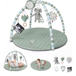 Blissful Diary Baby Play Gym Mat, Play Mat Activity Mat with 6 Detachable Toys
