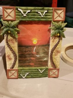 Tropical palm trees picture frame