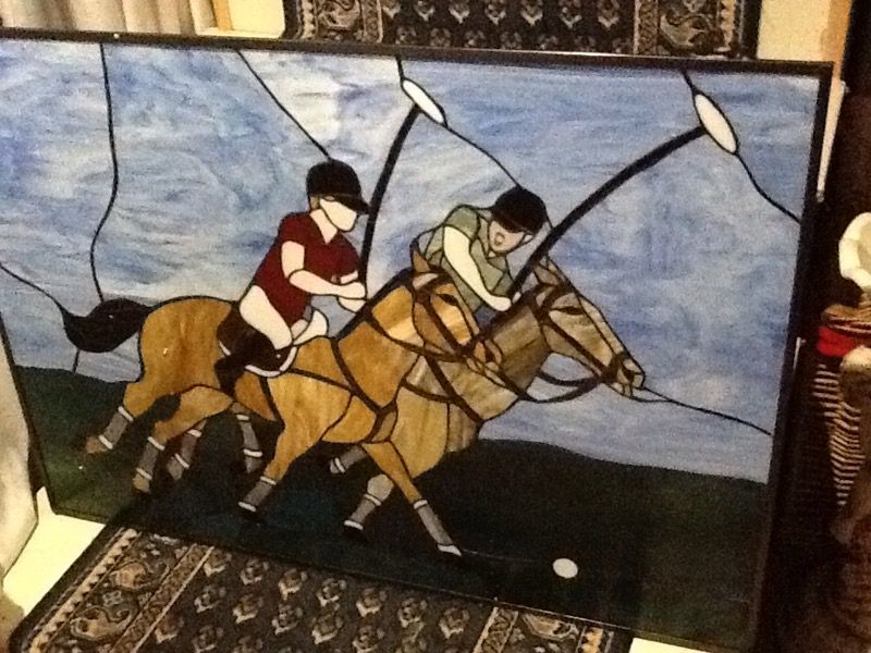 Stain Glass Window Horses Design