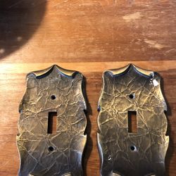 2 Metal Light Switch Covers 