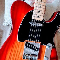 Awesome Ash Telecaster D'Luxe & Cool Maple, LTD Edition Hot Transparent Fender Color, Locking Tuners, Brass Saddles + a Hard Case; May Trade+$.