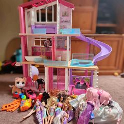 Barbie Dream House Used Like New  And A Doll House Botha For $75 OBO 