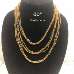 Long micro bead necklace 60” continuous