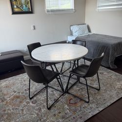 Round Marble Dining Table With 4 Chairs