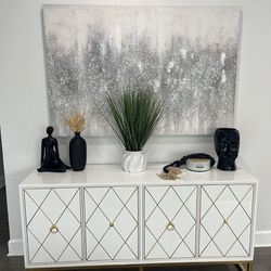 White And Gold Long Console Table 