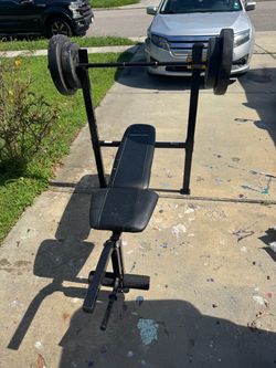Weight Bench and curl bar