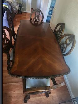 Wood Dining Table with Chairs