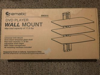 Ematic DVD Player / Electronic Device 3 Shelf TV Wall Mount