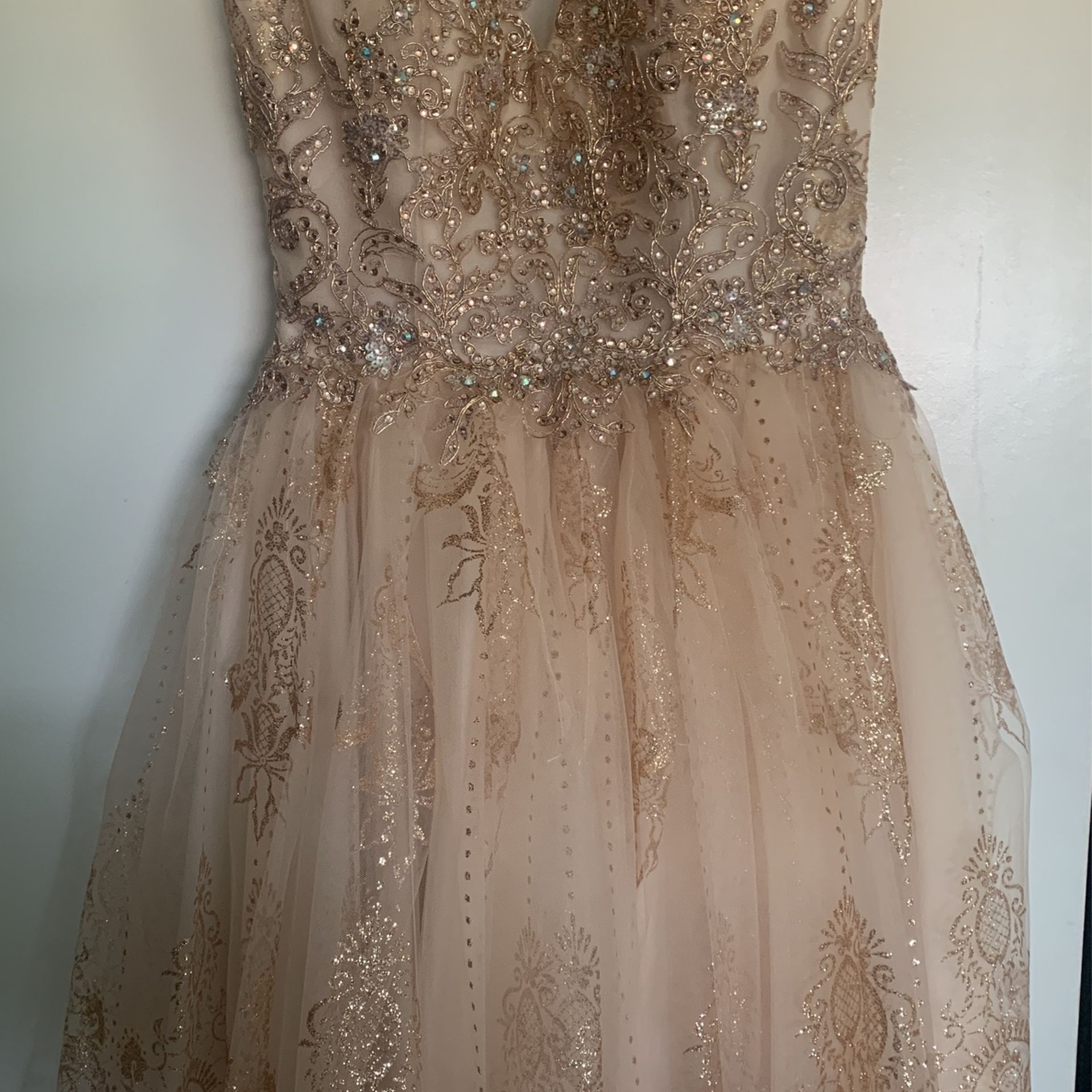 Rose Gold Dress Dama Prom Wedding