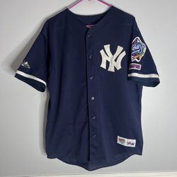 New York Yankees Darryl Strawberry Mesh Baseball Jersey Mens Large Blue Majestic 