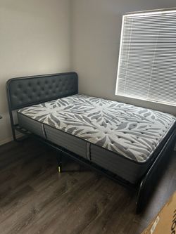 Queen bed frame and mattress