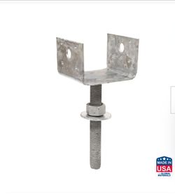 EPB Hot-Dip Galvanized Pier-Block Elevated Post Base for 4x4 Nominal Lumber , 12 pieces