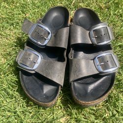 Womens Gray Leather Birkenstock 