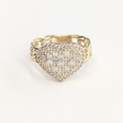 10kt Real Gold Heart Ring For Women 