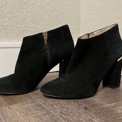 KATE SPADE New York Women's Black Suede Leather Side Zip Heeled Bootie Size 7