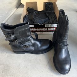 Brand New Harley Davidson Black Leather Boots , Size 10.5 Men’s 