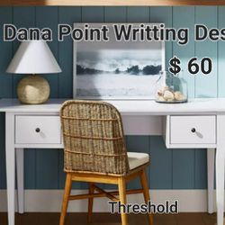 Brand New Dana Point White Wood Writing Desk 