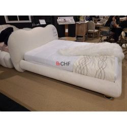 Boucle Fabric Queen / King Size Bed Frame 
