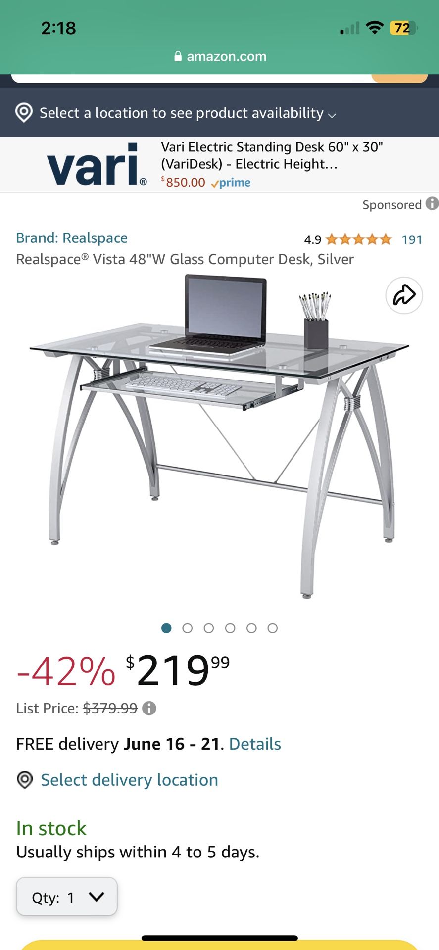 Glass Desk. Office Desk