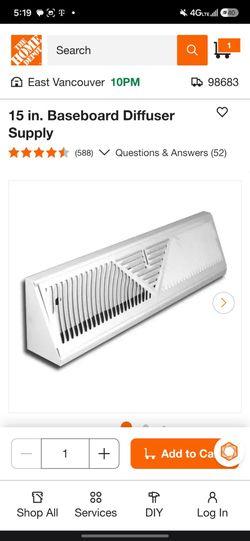 15 in. Baseboard Diffuser Supply