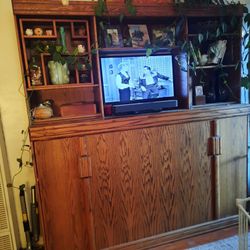 Solid Oak Twin Murphy Bed