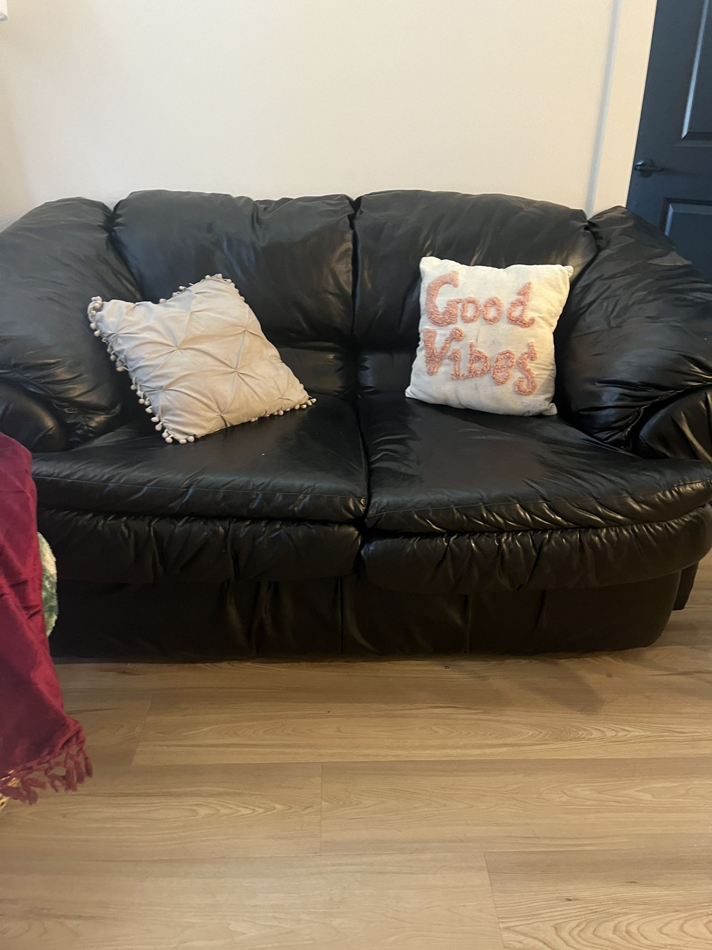 Leather Black Couch 